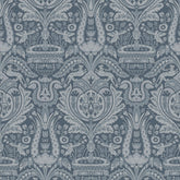 Laura Ashley Heraldic Damask Wallpaper Dusky Seaspray